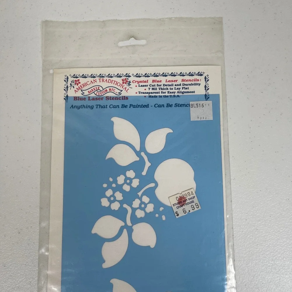 Vintage American Traditional Laser Stencils‎ Fruit Floral 1989 Farmhouse Cottage